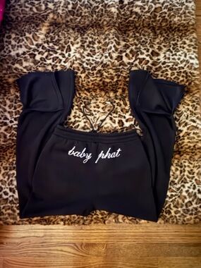 Vintage Baby Phat Black' Sweatpants with bedazzled Logo